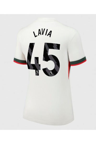 Chelsea Romeo Lavia #45 Jalkapallovaatteet Naisten Vieraspaita 2025-26 Lyhythihainen Chelsea Romeo Lavia #45 Jalkapallovaatteet Naisten Vieraspaita 2025-26 Lyhythihainen